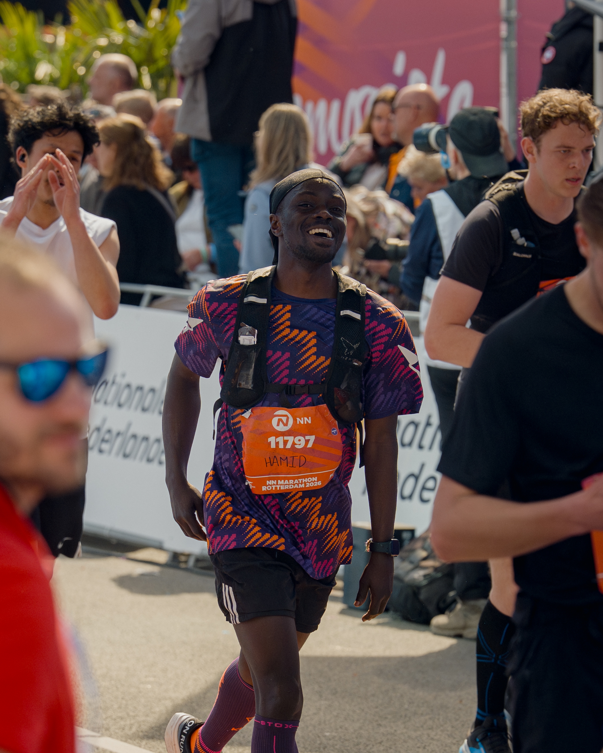 Hamid crosses the finish line in Rotterdam!