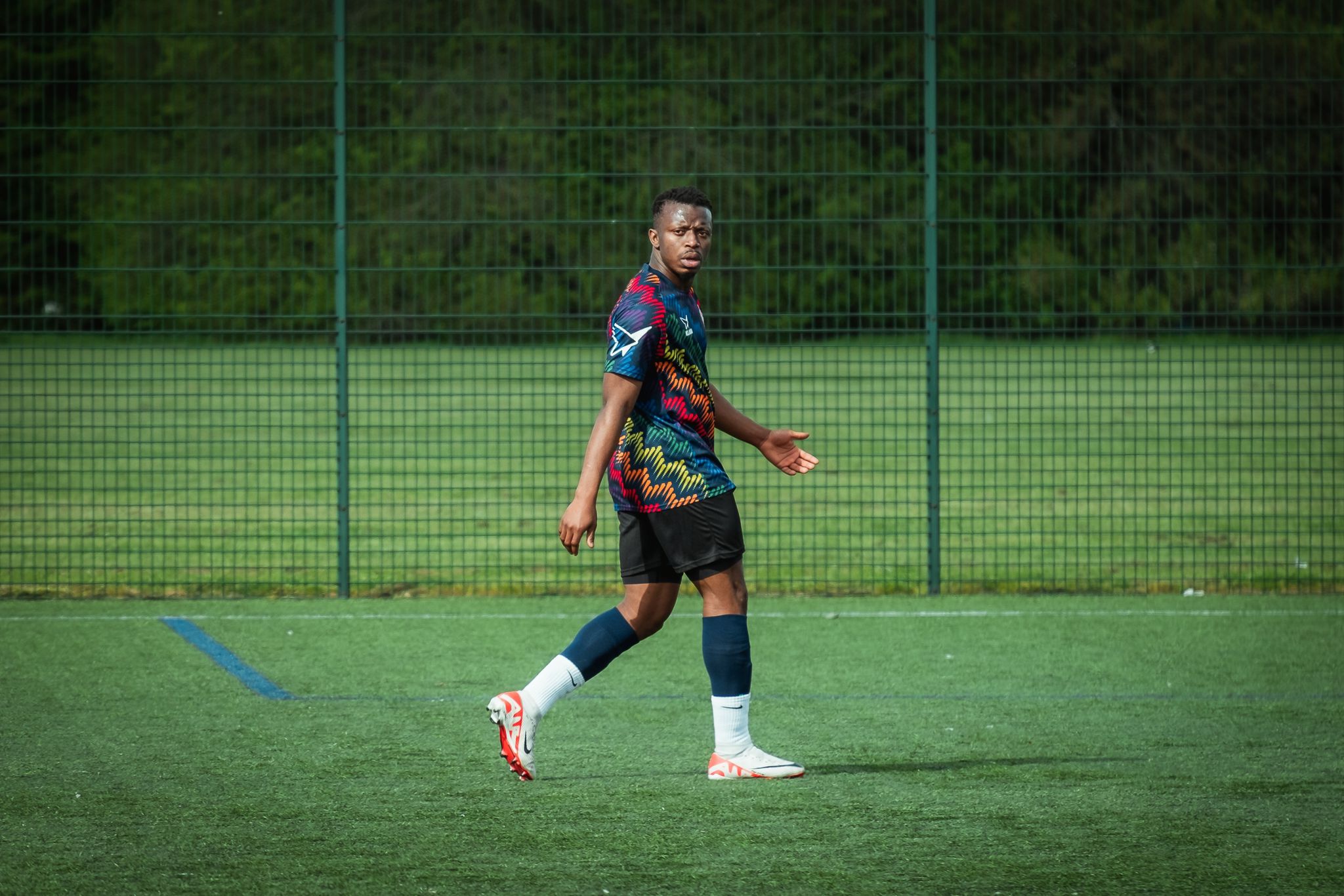 Changing Lives FC Refugee Football Team wearing the Klabu Teamwear Multisport Shirt in the Essex Alliance Division 3