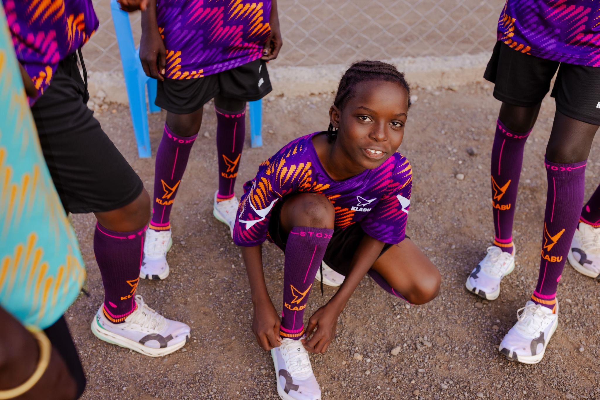 The girls running club in Kalobeyei Refugee Settlement
