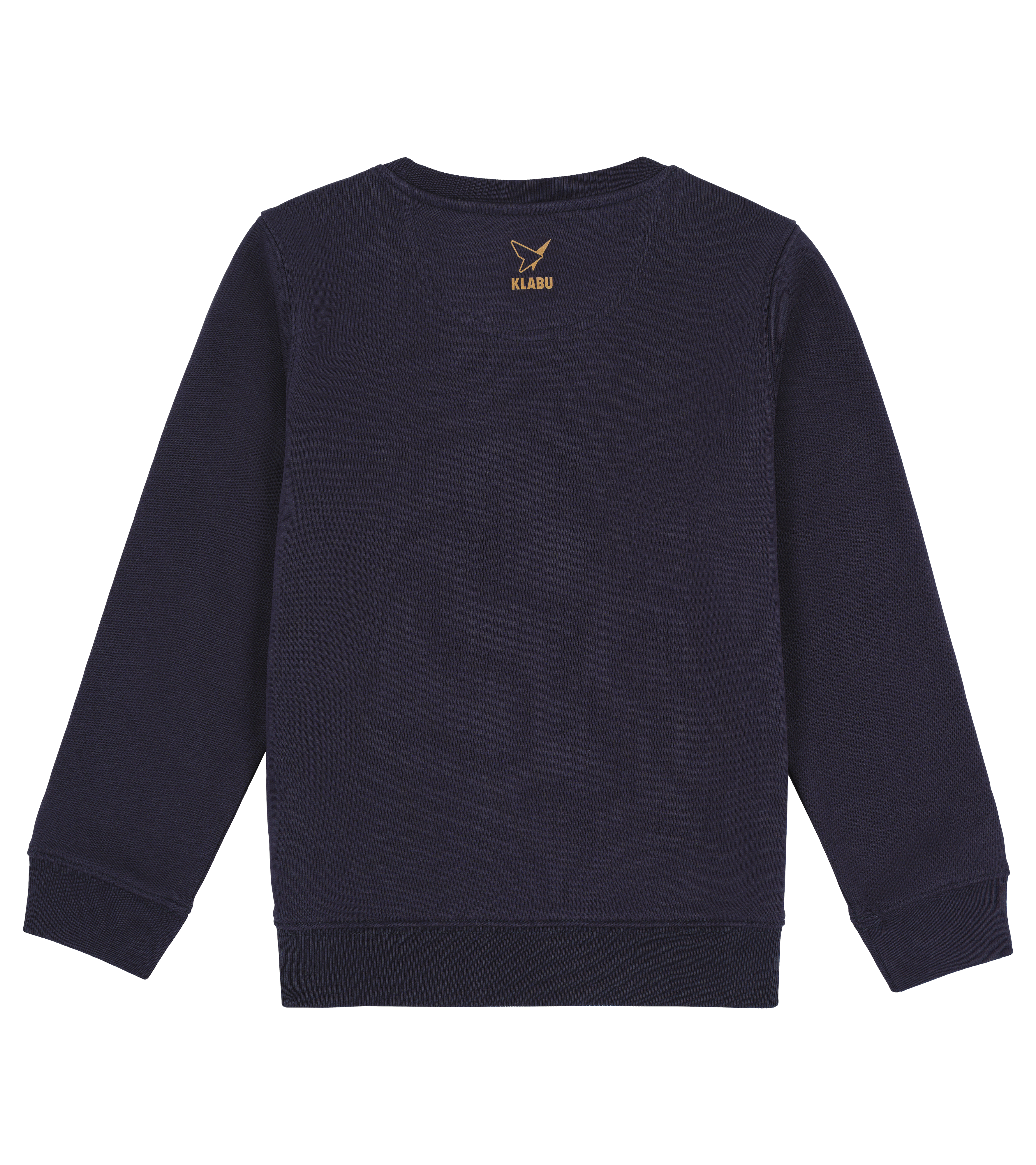 klabu navy sweater with gold graphic logo back